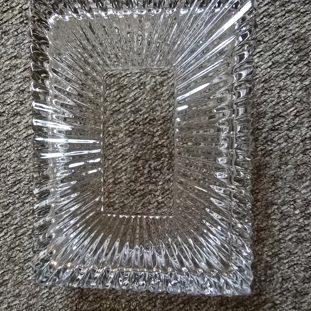 Clear Glass Vanity Tray with Starburst Design